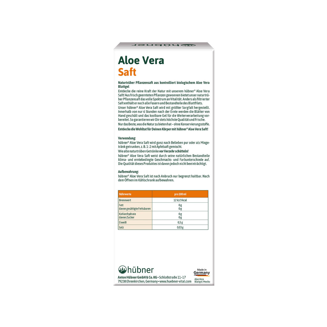 Hübner Aloe Vera Saft BIO (490 ml)