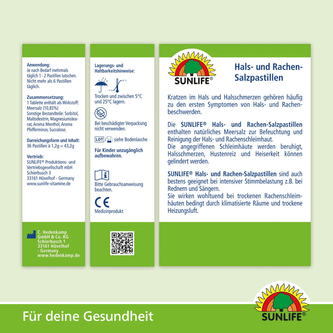 SUNLIFE Hals- und Rachen Salzpastillen (36 Stk.)