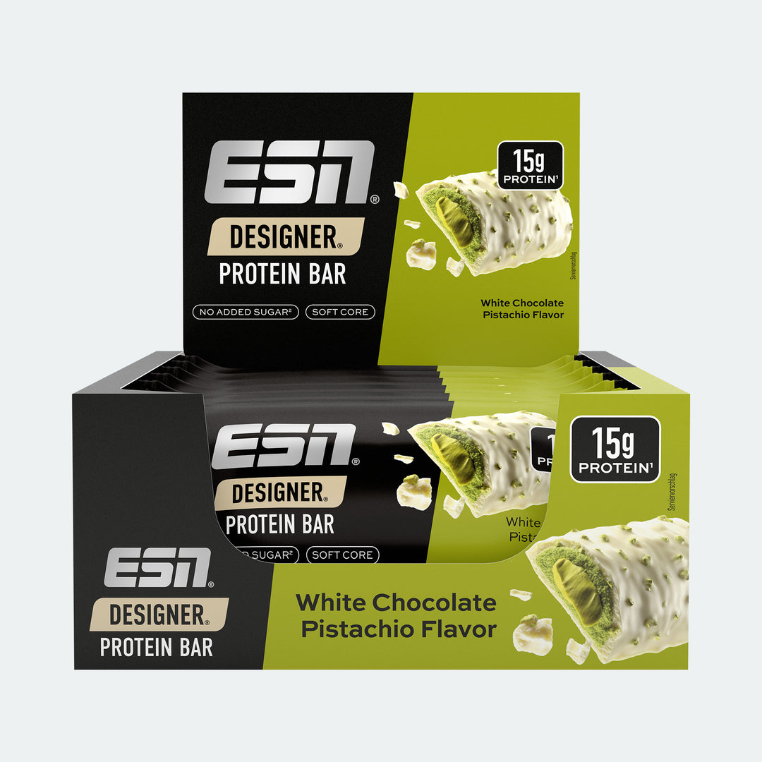 ESN Designer Protein Bar White Chocolate Pistachio | 12 x 45g