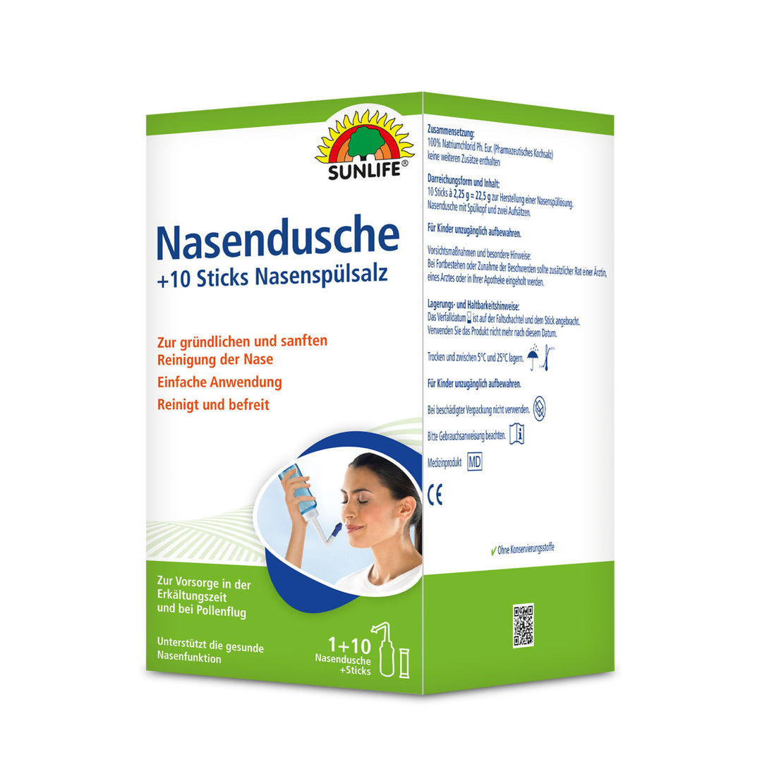 SUNLIFE Nasendusche & Nasenspülsalz (10 Sticks)