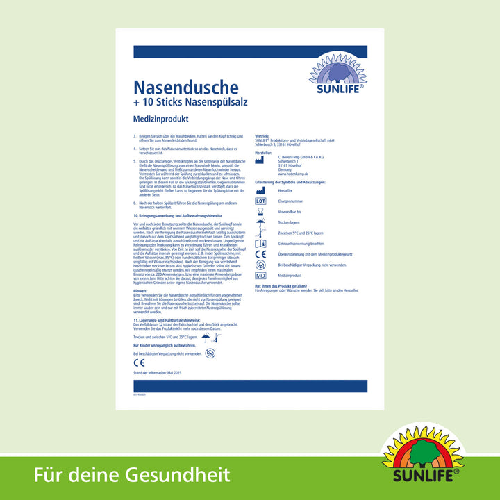 SUNLIFE Nasendusche & Nasenspülsalz (10 Sticks)