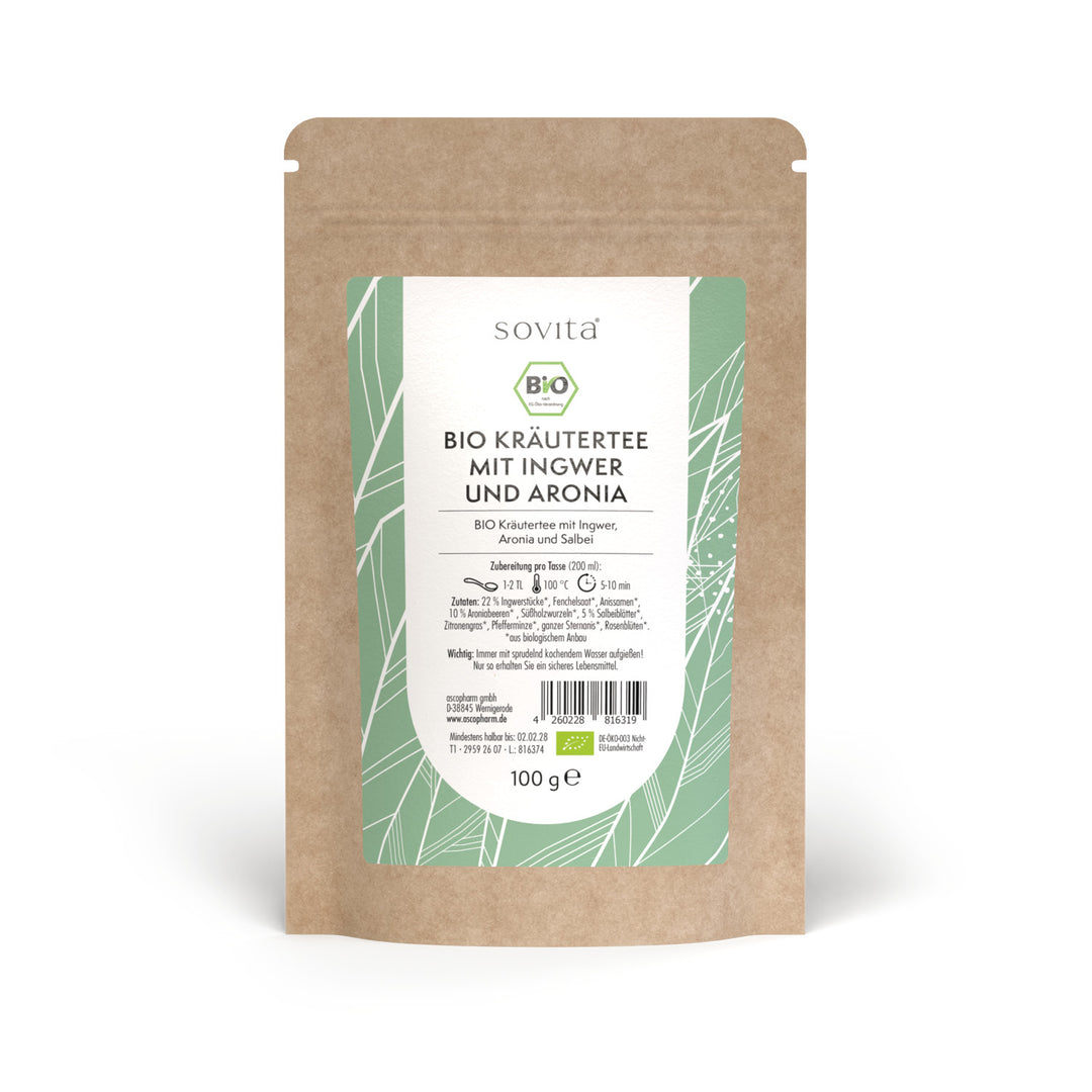 sovita Bio Kräutertee mit Ingwer und Aronia